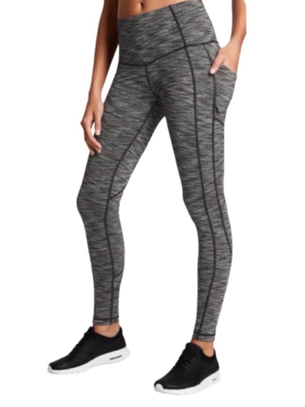 Victoria's Secret Sport High Rise Knockout Pocket Tight in Black Marl  Large